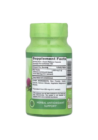 Nature's Truth Milk Thistle Seed 1,000 Mg, 100 Quick Release Caps Aromasız