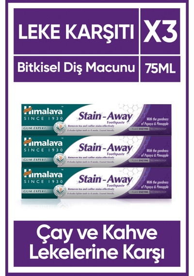 Himalaya Stain Away Leke Karşıtı Diş Macunu 3 x 75 ML