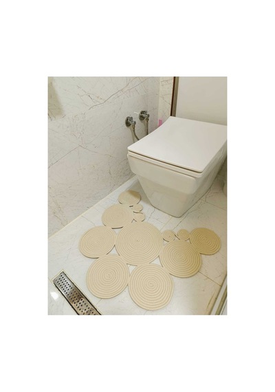 Jüt, Hasır, Paspas, Banyo Paspası, Klozet Önü Paspası, Klozet Paspas, Çift Taraflı Krem Krem
