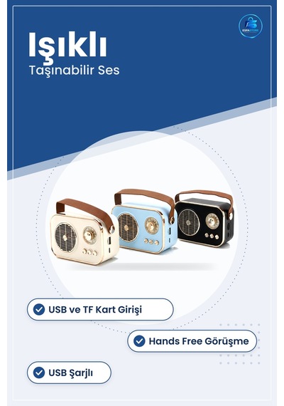 Bluetooth Hoparlör Işıklı Kablosuz Usb Tf 5v Taşınabilir Hands Fr