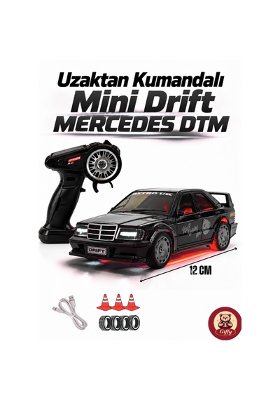 Uzaktan Kumandalı Mini Drift Bmw Evo30 Model Araba Dahili Şarjlı Işıklı 4x4 Taşıma Kumandalı Hız Hassasiyetli Ve Kademeli ,kuka Ve Drift Tekerleri Hediye 1:43 Ölçek Siyah