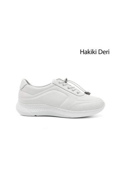 Gönderi(R) Gönderi R Kadın Beyaz Bağcıklı Dolgu Taban Hakiki Deri Sneaker Ddza80742320 Beyaz