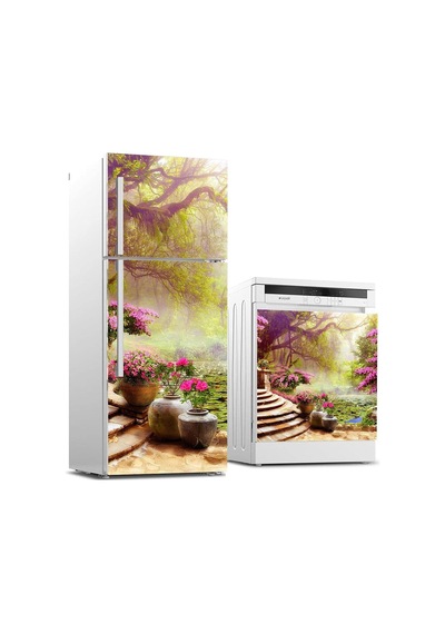 Buzdolabı Ve Bulaşık Makinası Beyaz Eşya Sticker Kaplama 3d Kırmızı Gül Genel