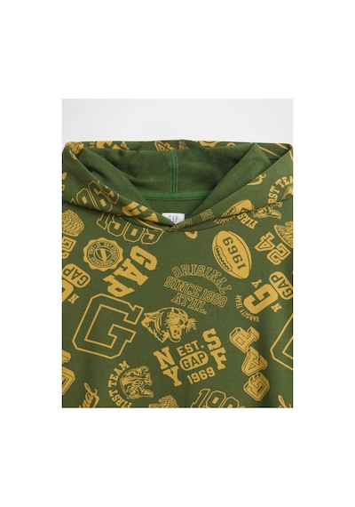 Erkek Çocuk Relaxed Gap Baskılı Sweatshirt YESIL