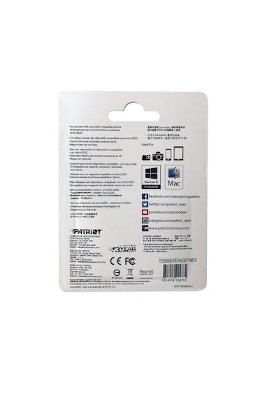 Patriot Ep Series 64gb Microsdxc V30 A1 U3 Class 10 Hafıza Kartı + Sd Adaptör Pef64gep31mcx