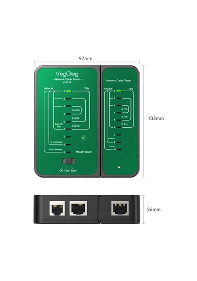 Veggieg Rj45 Rj11 Uyumlu Cat6 Cat7 Cat8 Poe Destekli Network Ethernet Test Cihazı