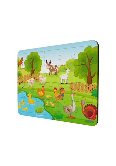Ahşap Puzzle Çocuklar Için 3'Lü Çiftlik Hayvanları Seti