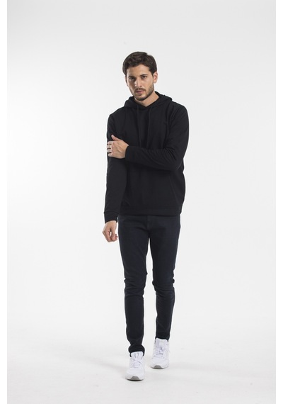 Süperlife Erkek Kapşonlu Regular Fit İnce Sweatshirt Spr 20k55 Siyah