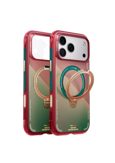 Torras Apple iPhone 17 Pro / 18 Pro Uyumlu Ostand Q3 Air World Cup Serisi Magsafe Kılıf Kırmızı Yeşil