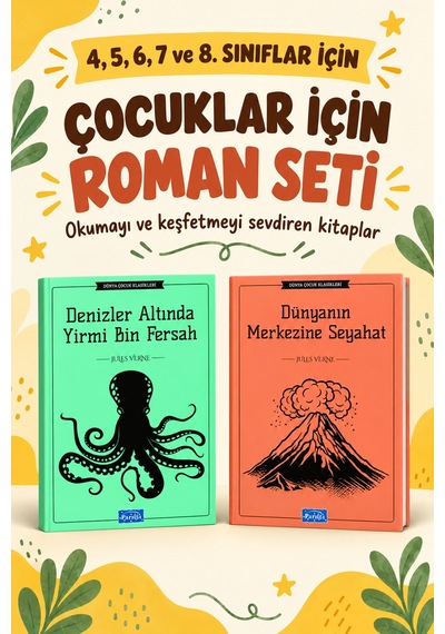 Çocuk Romanları 4. 5. 6. 7. Ve 8. Sınıflar İçin Dünya Çocuk Klasikleri Denizler Altında Yirmi Bin Fersah- Dünyanın Merkezine Seyahat