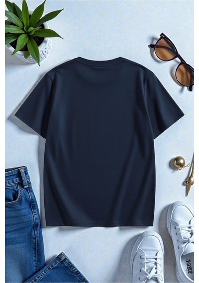 Uyguntarz Unisex Cherry Bomb Baskılı Tasarım Tshirt Lacivert