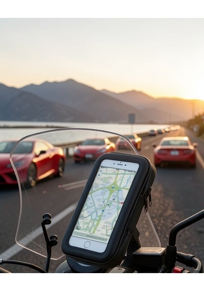 Su Geçirmez Telefon Tutucu Gidon Montajlı Uczzzt52motortutucu-3 Diğer