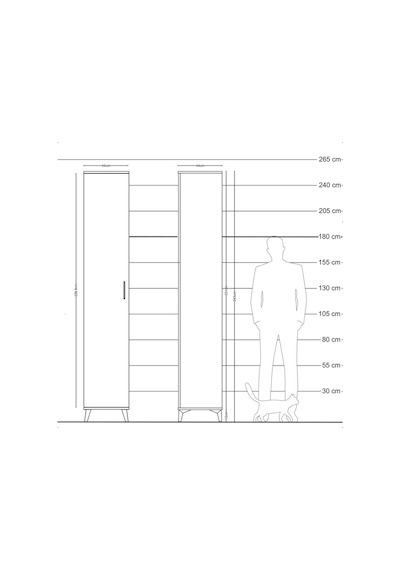 Hyperion Dolap 6 Raflı 2 Çekmeceli Tek Kapaklı 44x44x243 Aytaşı-aytaşı Aytası