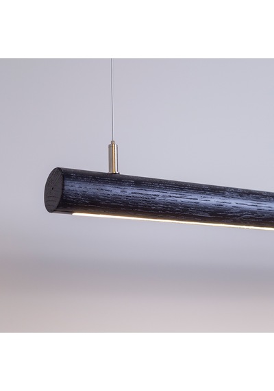 Silindir Siyah Modern Ahşap Aydınlatma - Minimal Led Sarkıt Avize Siyah