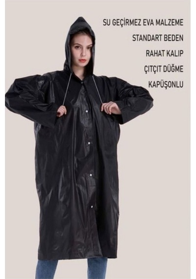Siyah Yağmurluk Siyah