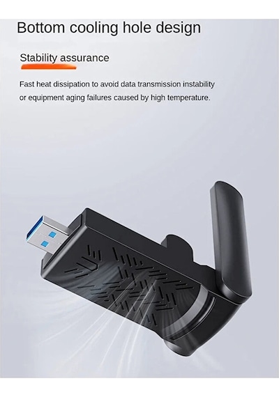 Dual Band Çift Antenli AC 1300 Mbps Wifi Alıcı Ağ Kartı Sinyal Güçlendirici Kablosuz Wifi Adaptörü