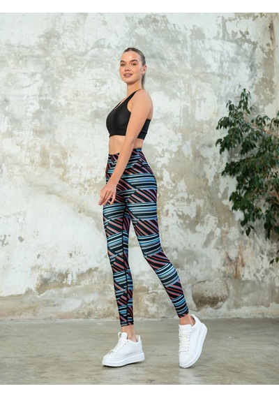 Lismina Nevers Çizgi Desenli Spor Tayt Renklı