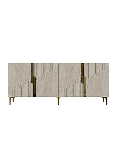 Ceneyra KA1828BTG Evva Konsol Ve Tv Sehpası BEYAZ - TRAVERTEN - GOLD 180cm Ceneyra KA1828BTG Evva Konsol Ve Tv Sehpası BEYAZ - TRAVERTEN - GOLD 180cm