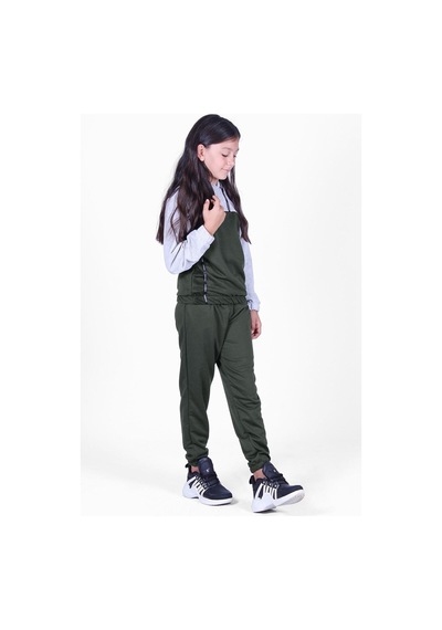 Fyk Kids Kız Çocuk Paris Baskılı Eşofman Takımı Haki Yeşil Haki