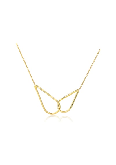 Kuyumcudukkani "sen Ve Ben"elişidamla Figürlü Kolye-37098-g Gold
