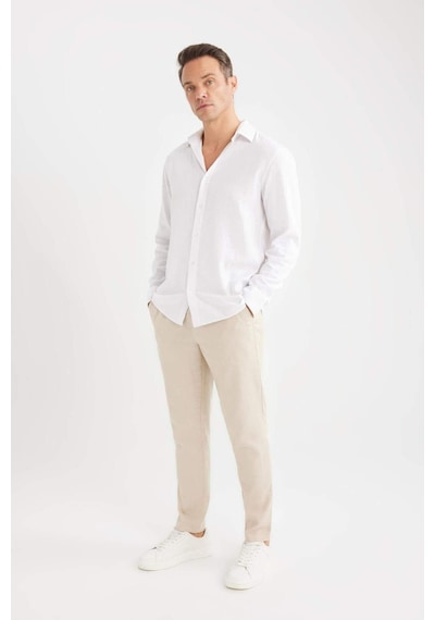 DeFacto Yazlık Jogger Keten Düz Paça Pantolon D7542AX25SPBG737