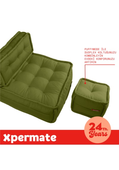 Xpermate Duoflex Sırtlı Minder İskandinav 80x80x30 Yeşil
