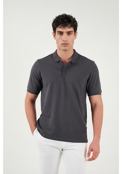 Buratti Pamuklu Regular Fit Düğmeli Erkek Polo Yaka T Shirt 5902127 Antrasit