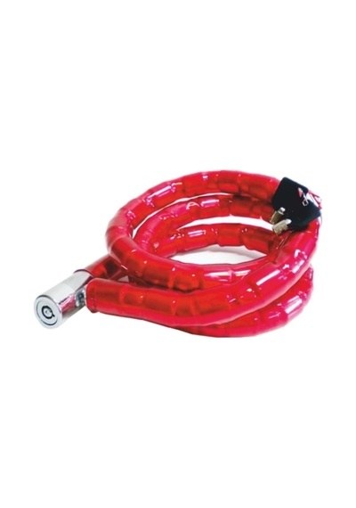 Yaylı Motor Kilidi - Bisiklet Kilidi 150cm Kırmızı