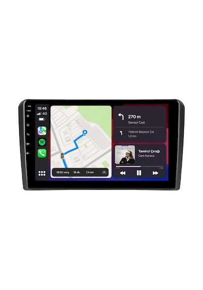 Audi A3 Android Multimedya 2004-2012 Carplay Android Auto Navigasyon Kameralı 4gb Ram 32gb 9"