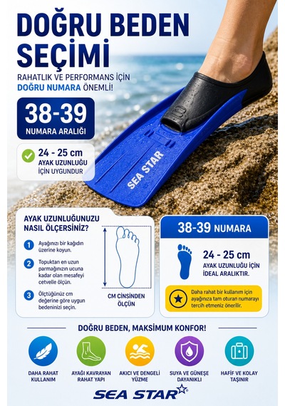 Mavi Siyah Deniz Havuz Paleti 38-39 Kaymaz Rahat Yüzme Paleti Plaj Havuz Kullanım