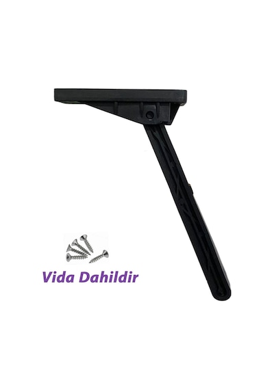 Katlanabilir Siyah Yer Sofra Ayağı Katlanır Yer Sofrası Sini Altı Plastik Ayak 22 Cm