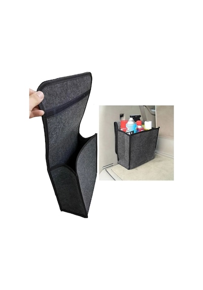 Araba Bagaj Çantası Keçe Dayanıklı Bagaj Düzenleyici Çanta Gri 30x40x15cm