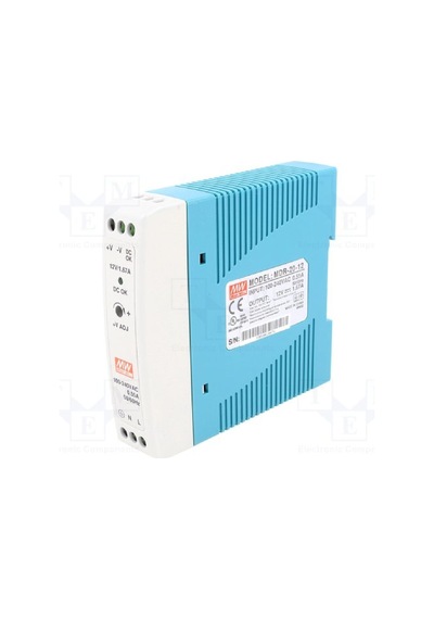 Meanwell Mdr-20-12 ,110v..220vac 12vdc/1.67a Güç Kaynağı Beyaz - Mavi