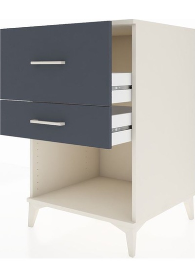 Kronos Komodin 2 Çekmeceli 60x59x96 Aytaşı-antrasit Aytaşı