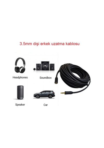 20 Metre Aux Uzatma Kablosu 20 Metre Stereo Uzatma Kablosu