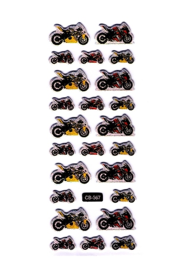 Sticker Kabartmalı Sticker Defter, Planlayıcı Etiket - Cb-567 16x7 Cm- Motorlar