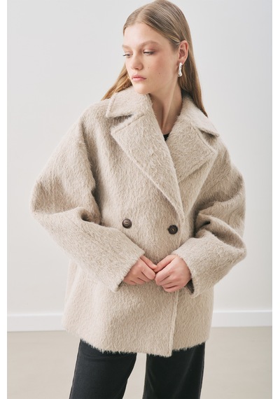 Manuka Boucle Kruvaze Kaban Vizon Aw25kbn00011-32 Vizon