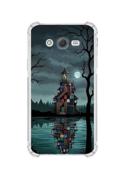 Printify Samsung Galaxy J7core İle Uyumlu Simya Serisi Gölge Ve Cam Tasarımlı Uv Baskılı Köşe Korumalı Antişok Kılıf Şeffaf
