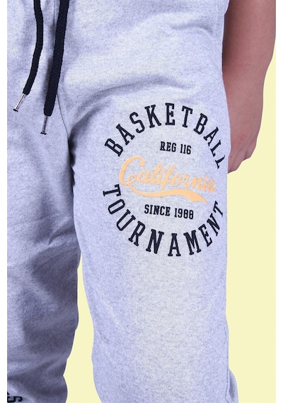 Panios Kids Basketbol Baskılı Erkek Çocuk Çift Cep Gri Eşofman Altı Gri