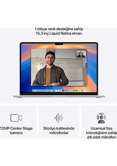 Apple MacBook Air MW1L3TU/A M4 16 GB 256 GB 15.3" MacOS Dizüstü Bilgisayar Silver