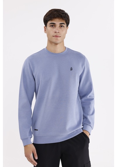 Rowinger Modal Karışımlı Yumuşak Dokulu Rahat Kalıp Esnek Kullanım Sunan Sweatshirt Lightblue