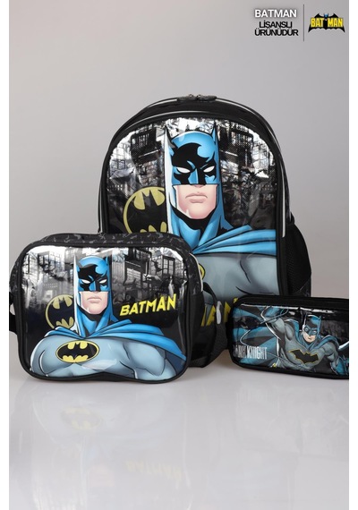 Yeni Sezon Lisanslı Batman Okul ,beslenme Ve Kalem Çantası Okul Seti 421-siyah