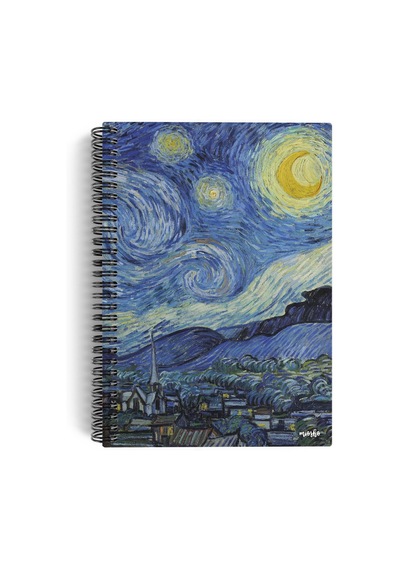 Vincent Van Gogh/the Starry Night,1889 Spiralli Defter 02 A5 Çizgisiz 100 Sayfa Sanat