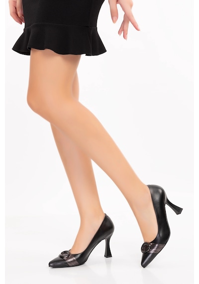 Gondol Kadın Hakiki Deri Stiletto Ayakkabı Ast.6201 Siyah