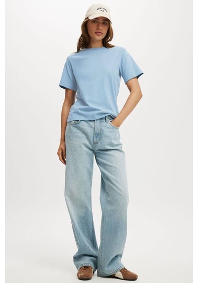 Seeh Bebe Mavisi Basic Kısa Kollu Kadın T-shirt Sh280