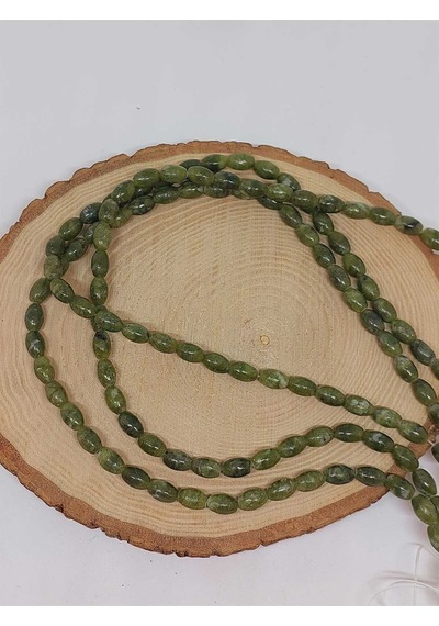 Bileklik Boy Yeşim Taşı Arpa Kesim Yarım Dizi 6 8.5mm 49966 18cm Uzunluğundadır Çok Renkli