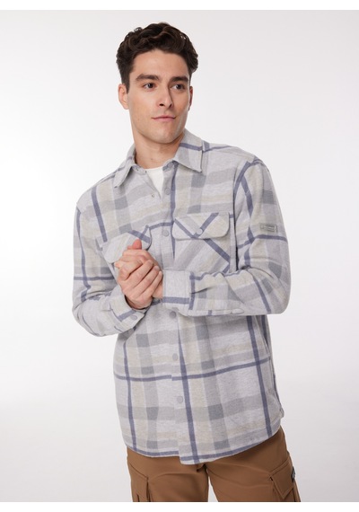 Discovery Expedition Gri Erkek Relaxed Fit Kareli Gömlek D3wm-gml3