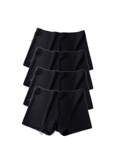 Royaleks Kadın Dikişsiz Görünmez Iz Yapmaz Mini Şort Boxer 4 Adet Siyah