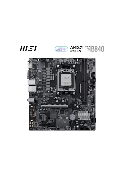 Pro B840m-b Am5 Ddr5 8000mhz Oc Hdmı,vga,2x M.2 Usb 5 Gbs 2.5g Lan Matx