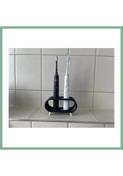 Bşkvirgo 3d Baskı Elektrikli Diş Fırçası Standı Çift Diş Fırçalık Ayaklı Modern Banyo Diş Fırçası Tutucu Siyah Bsk2026